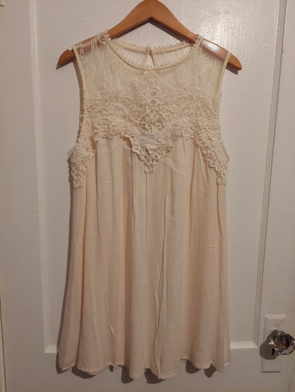 Umgee Mini Dress Womens Small Floral Lace Tiered Empire Cottagecore Feminine Boh